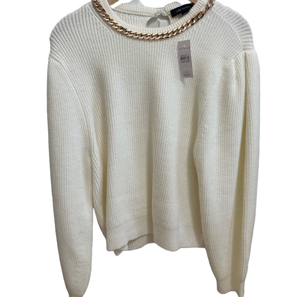 NWT Ann Taylor Elegant White Sweater - Picture 2 of 4